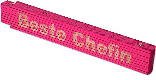 TE-Trend Zollstock Pink 2 Meter Maßstab Gliedermaßstab Laser Gravur Spruch Vatertag Muttertag Mama Geburtstag Beste Chefin