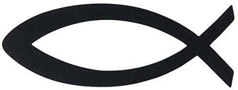 °* Auto-Aufkleber Fisch Ichthys 9cm, wetterfest und lichtbeständig (schwarz)