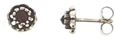 Gerry Eder Ohrringe 01.0286 Damen Ohrstecker Sterling-Silber 925 Rot Granat