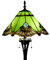 Yjmgrowing Tiffany Style 16-Zoll-Stehlampe für Wohnzimmer Retro- grüne Buntglas-Boden-Stehlampe für Schlafzimmer Arbeitszimmer 3-Licht Art Leseleuchte,Fußschalter,220 V, E27