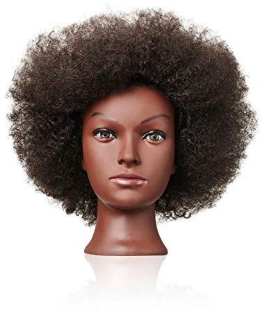 Afro Kinky Tight Curl Type 4 Haar Braun Skinned Mannequin Training und Styling Kopf behält Locken Muster nach dem Waschen