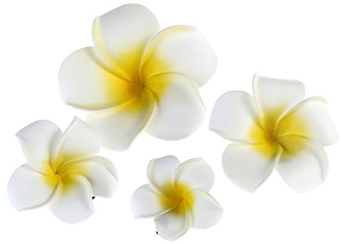 FRCOLOR 4Pcs Hawaiian Blume Haar Clip Hochzeit Plumeria Blume Haarspange Strand Schaum Blume Haarnadel für Kinder Mädchen Frauen