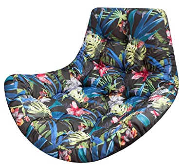 PillowPrim Hängesessel Kissen, Auflage für Polyrattan/Rattan Hängeschaukel, Polster, Hängekorb, Schaukel Korb, Rückenkissen in der Farbe Bunte Bläter