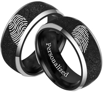 Passende Promsie Paarringe His Queen Her King Gravur Ringe Krone Muster Ringe Schwarz Matt Ringe Titan Stahl Ringe Paare Eheringe Breite 8mm Ring Real Love Verlobungsbänder Ring für Frauen Ring