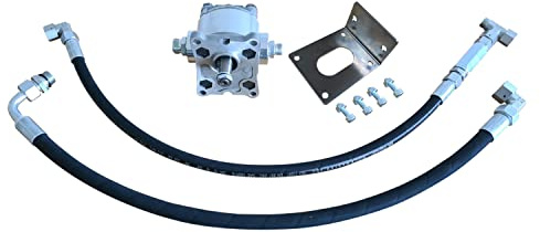 Anhängerpumpe Kipperpumpe Akkuschrauber PKW Anhänger Hydraulikpumpe (T-Stück 12L 18x1,5 mit Halteplatte)
