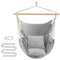 SONGMICS Hängesessel, Hängeschaukel, Hängestuhl mit 2 Kissen, Metallkette, bis 150 kg belastbar, Indoor und Outdoor, Wohnzimmer, Schlafzimmer, Taubengrau GDC187G01