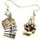 Mismatched Alice In Wonderland Playing Cards and Teapot Earrings on Sterling Silver Hooks