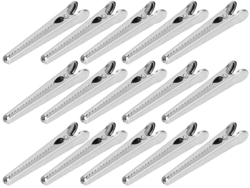Kellegour 15 Pcs Clip di Tenuta in Acciaio Inossidabile,Clip per Sacchetti Cucina,Clip per Sacchetti di Trucioli,Clip di Bloccaggio Grandi,Clip per Utensili da Cucina,per Cibo,Caffè,Pane & Snack Bags