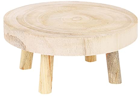 ALEOHALTER Support Rehausseur de Plantes en Bois, Tabouret Rond, Mini Marchepied pour Enfants et Adultes, Décoration Intérieure et Extérieure