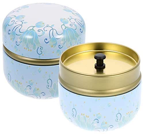 Lurrose Container 2 Stücke Teedose Blech Vorratsdose Vintage Kaffeedose Keksdose Vorratsdosen Blech Eckig Metalldosen mit Deckel Plätzchendose Gebäckdose Gewürz Jar für Lose Tee