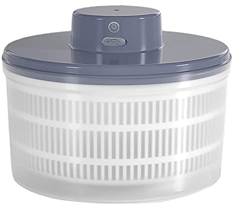 Wresetly Essiccatore Elettrico per Un centrifuga per Insalata e lattuga, Ricaricabile Tramite USB, Ciotola per Materiale Rotante per lattuga ad Asciugatura Rapida