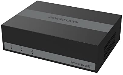 Hikvision 1080P Lite 4-Kanal eDVR mit 512 GB eSSD-Speicher (2 Wochen Aufnahme, H.265, VGA, HDMI, Schwarz)