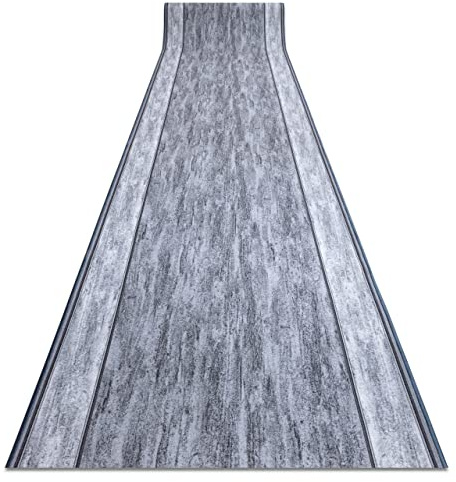 rugsx Antirutsch Teppichläufer Rama - moderner Kurzflor für Küche, Flur & Wohnzimmer, Meterware, grau 100x1000 cm
