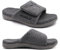 KuaiLu Hausschuhe Herren 42 Winter Warme Flauschige Fussbett Sandalen für Männer mit Klettverschluss Offener Zeh Plüsch Orthopädische Hausschuhe mit Arch Support, Grau Weihnachts
