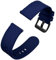 Anbeer Silikon Uhrenarmbänder für Herren Damen,22mm Ersatzarmband aus Gummi mit Schnellverschluss, Extra Lang,Blau mit Schwarze Schnalle