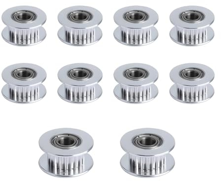 Super Print GT2 Umlenkrolle GT2 Idler Pulley 20 Zähne Bohrung 5mm für 3D Drucker 6mm Breite GT2 Zahnriemen. (10Stück)
