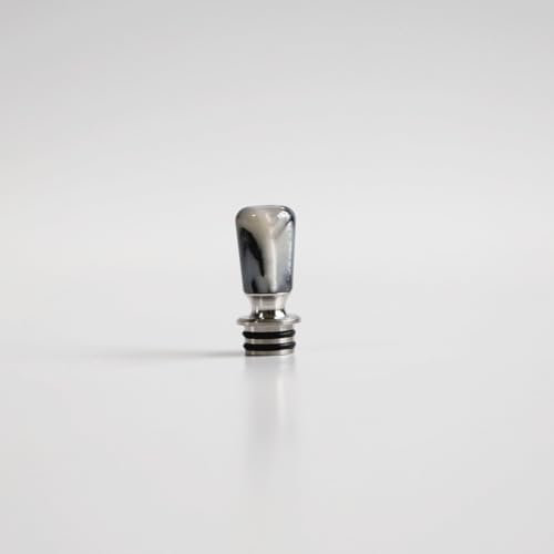 WratryParts 510 MTL Drip Tip Bocchini in resina in acciaio inox per serbatoio RTA RDA Subohm a 510 fili (argento bianco)