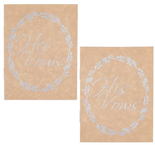 GORGECRAFT 2Stk Gelübdebücher Für Hochzeit Brautparty Geschenke Gelübdenotizbücher Mit Worten Seine Und Ihre Gelübde 7.8x10.5cm Kraft-Gelübdetagebuch Für Braut Bräutigam Hochzeitszeremonie Gelübdes