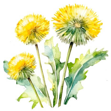GRAZDesign Blume Wandtattoo Pusteblume - Löwenzahn gelb Wandaufkleber Wohnzimmer Schlafzimmer Flur - Aufkleber selbstklebend - 57x57cm
