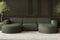 Kaiser Möbel, Sofa Modena, Designer u-Form Sofa, Modern Design Couch, Polsterecke, Freistehend, Verita Stoff Grün Breite: 299 cm
