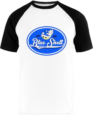 Générique Blue Shell Auto Parts T-Shirt Haut De Baseball Court Unisexe