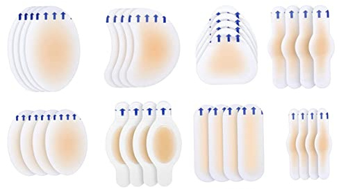 MAGICLULU 128pcs Invisible Heel Rear Heel Stickers Liners for Shoes Moleskin Plasters for Foot Protection Pain Reduction