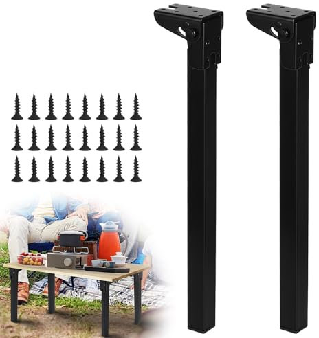 Supaway Lot de 2 Pieds de Table Pliables Pratiques Pied de Table Rabattable Pieds de Table Ajustables Pieds de Rechange Pieds de canapé Pliables pour lit Armoire Ordinateur Portable Meubles DIY, 40cm
