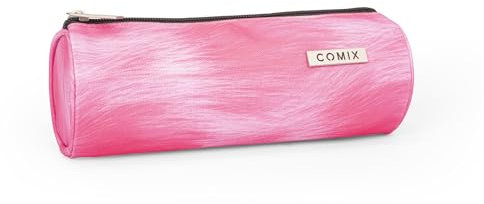 COMIX - Astuccio Tombolino, Leggero e Compatto, Facile da Trasportare e Riporre nello Zaino o nella Borsa, Ideale per Scuola, Università e Lavoro, con Pratica Chiusura a Zip, 8x22Hx8cm, Fucsia