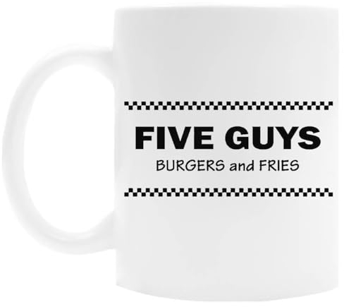 OLDRYTEE Five Guys Burgers And Fries Keramikbecher Trinkbecher Weiß
