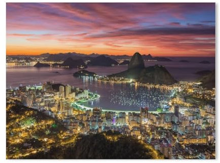 Puzzles 1000 Stück Karton Montage Bild,Sonnenuntergang in Rio de Janeiro, Brasilien,Filmplakat Für Erwachsene Spiele Lernspielzeug(38x26cm-468