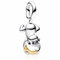 MSPOVOF Affe Zwei-Ton Charms 925 Sterling Silber 5A Zirkonia Anhänger für Armband Halsketten Schmuck Geschenk für Damen Frauen