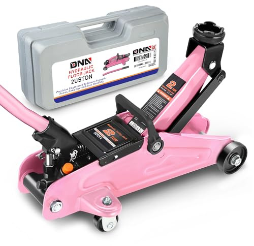 DNA Motoring Low Profile Hydraulic Trolley Service/Floor Jack, 2 Ton (4000 lbs) Capacity, Lifting Range 5.1-13, Pink, TOOLS-00474-PK