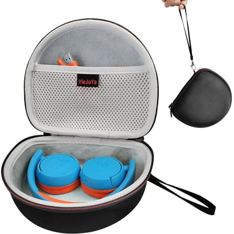 Kopfhörer-Etui für JBL Jr460 NC Jr310 BT, Eva Hartschalenetui für Jr310BT On-Ear Wireless Faltbare Bluetooth-Kopfhörer (schwarz) Grau innen