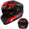 Xijobido Integralhelm Motorrad | Doppelvisier Helm Mit Sonnenblende | Klapphelm Motorrad | Rollerhelm Sturzhelm Modularer Helm Rot Für Männer Und Frauen