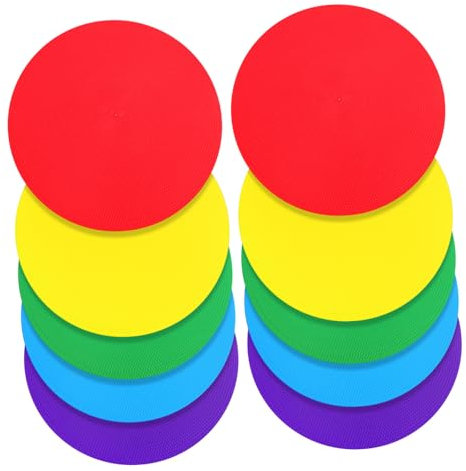 TOBBOMEY Fußball-trainingsmarkierungs-Set 10-teilig Poly-Marker Kreisförmige Bodenmarkierungen für Fußball Basketball Jungen und Mädchen Fußball-Tools