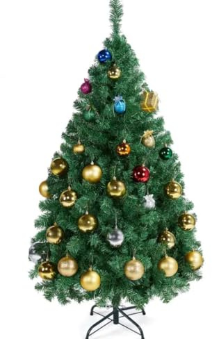 Albero di Natale artificiale di alta qualità, 152 cm, nero/verde/bianco, supporto in metallo, rami realistici in PVC, decorazioni natalizie e natalizie, uso interno ed esterno (verde)
