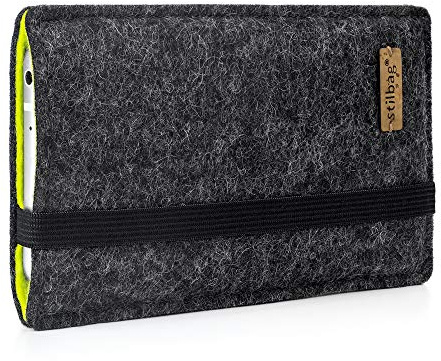 stilbag Handyhülle Finn für Shift Phone 8 | Farbe: anthrazit/apfelgrün | Smartphone-Tasche aus Filz | Handy Schutzhülle | Handytasche Made in Germany