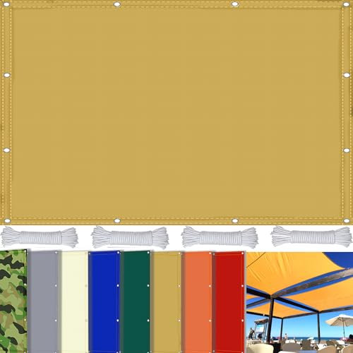 SDLLG - Toldo Rectangular con Ojales, Fabricado en Tela Oxford 180 g/㎡ Impermeable protección Solar UV contra Las inclemencias del Tiempo, toldo para balcón terraza jardín -Amarillo