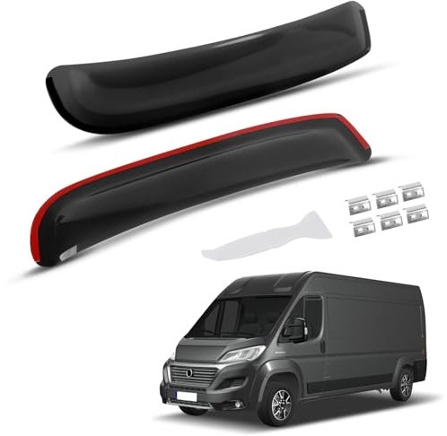 BIXUFA Autofenster Windabweiser für FIAT Ducato/Peugeot Boxer/Citroen Relay 2006-2025, Regenabweiser Autofenster Regenschutz Seitenfenster-Windabweiser