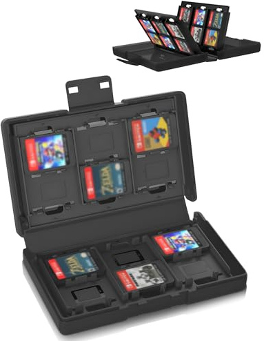 NEWZEROL 24-Slot Game Card Case Kompatibel für Switch 2/OLED/Lite | Aufbewahrungshülle für 24 Switch-Spielkarten, kompatibel mit Switch 2, OLED und Lite, tragbar und praktisch für unterwegs