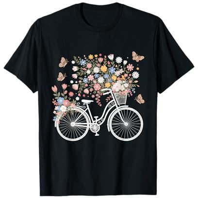 Radfahrer Floral Fahrrad Blumen Radfahren T-Shirt
