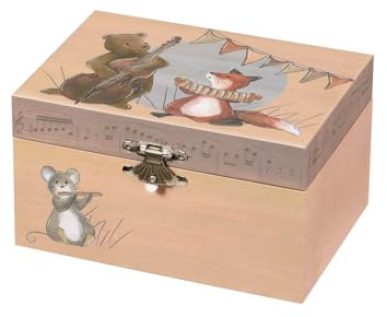 Egmont Toys Musikalische Schmuckdose – Schmuckkästchen Handkurbel-Spieluhr „Ballerina“ in 6 Designs Spiegel & Stauraum, ideal Geschenk ab 3 Jahren (Musiker)