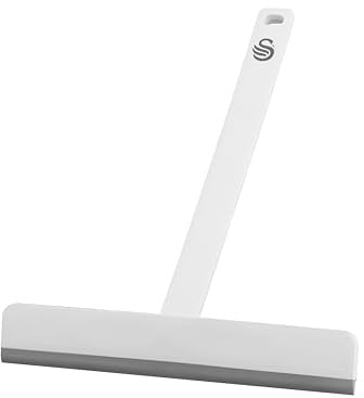 Swan Elevate Seamless Squeegee with Flexible Precision Rubber Blade for Windows, Glass & Shower Doors, Rust-Resistant with Hanging Hole, White