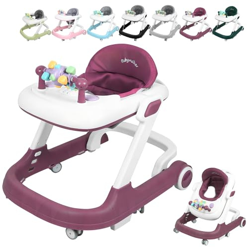 XUANYU Lauflernwagen für Babys mit Spielstation, Lauflernwagen, höhenverstellbar, bequemer Sitz, für 6-36 Monate Jungen und Mädchen (Rot V)