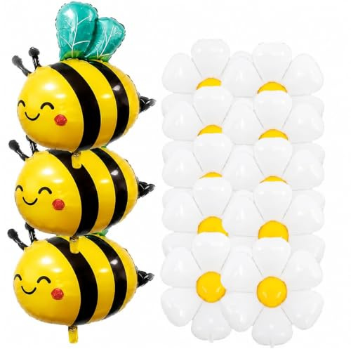 Eowppue Folienballons Set 11 Stück Party Dekoration für Erwachsene Blumen Deko mit 8 Blütenballons und 3 großen Motivballons Event Raumdekoration für Innen und Außen Foto Hintergrund