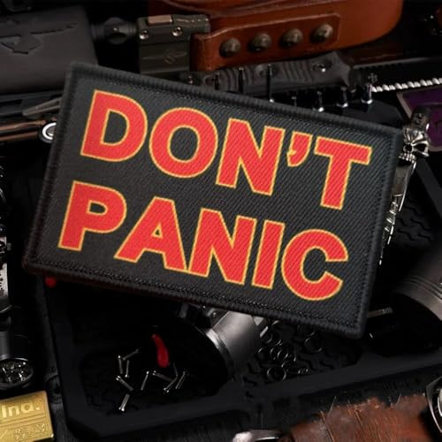 DON'T PANIC Patch - Funny Meme Printed Patches, Military Tactical Morale Patch with Hook and Loop Fastener, Patches for Backpacks, Military Uniforms, Jeans, Jackets, Vests, Hats & More