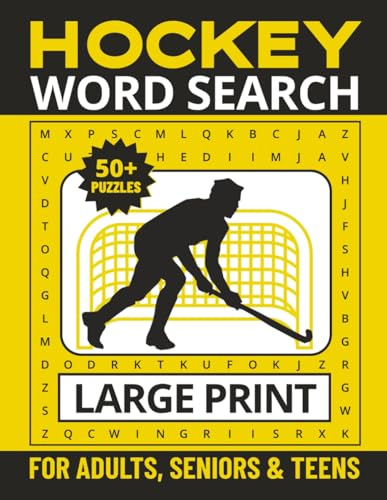 Hockey Word Search Puzzle Book for Adults, Seniors and Teens: Large Print Puzzles for Ice Hockey and Field Hockey Fans, Parents, and Coaches | 8.5x11 Inches | 50+ Engaging Puzzles