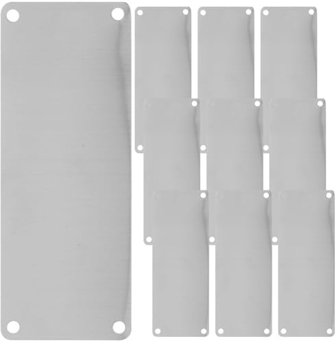 HOLIDYOYO Multi-Function Metal Name Plates 10Pcs 100X40Mm Stainless Steel Brushed Blank Signs for Wall Plaques and Number Tags DIY