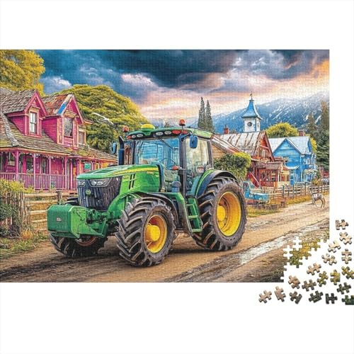 Ländliche Landschaft 1000 Teile Papier Traktor Puzzle für Erwachsene, Dickes Karton Brettspiel, Pädagogisches Bauernhof Traktor Puzzle aus Papier, Wanddeko Geschenk 38x26cm/1000pcs