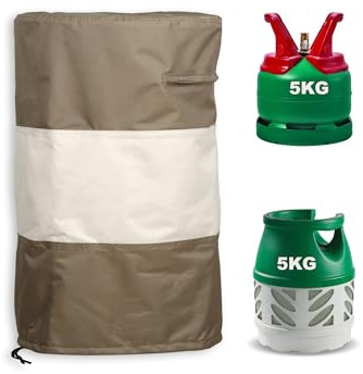 Heavy Duty Propane Tank Cover with Zipper for Hose Access, Waterproof Gas Bottle Cover with Drawstring, Full Protection Oxford Cloth Gas Tank Shield for Outdoor BBQ & Garden(D33 x H40 cm)